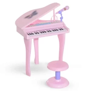 Homcom 37 Key Musical Mini Electronic Piano, Pink