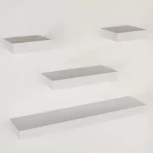 4 Pcs Narrow Hudson Box Shelf Pack - Matt White