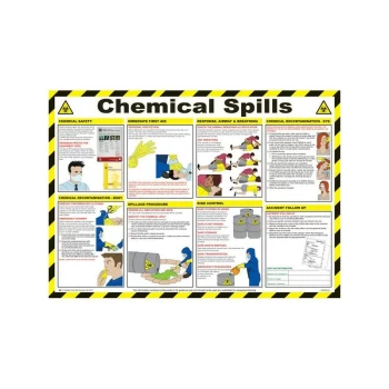 Chemical Spills Poster - 59cm x 42cm - A608T - Safety First Aid