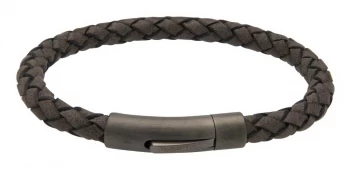 Unique & Co Moro Leather IP Steel Clasp Bracelet B425MO/ Jewellery