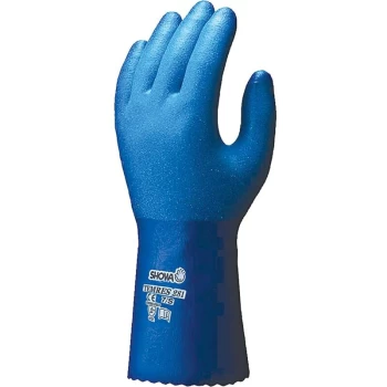 Pu Coated Gloves, for Liquid Protection, Blue, Size 10 - Showa