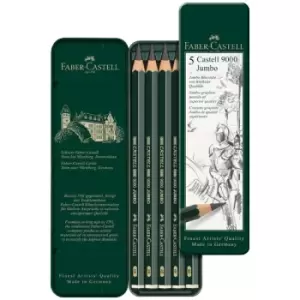 Faber Castell 9000 Jumbo Graphite Pencil Tin Set of 5