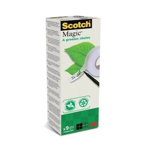 Scotch Magic Tape 900 19mm x 33m Greener Choice Natural Fibre Film 1 Pack of 9 Rolls