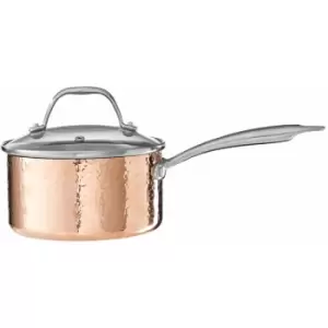 Hammered Effect Frypan Cookware Set Stainless Steel Frying Pan For Making Omelettes And More Copper Finish Non Stick Pans For Frying With Glass Lid