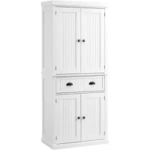 Freestanding Kitchen Storage Cabinet Drawers Cupboards Shelves White - White - Homcom