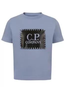C.P COMPANY KIDS Logo-Print T-Shirt Blue