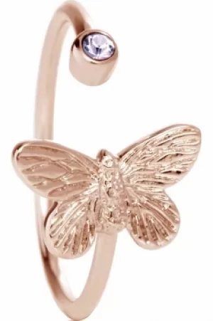 Ladies Olivia Burton Rose Gold Plated Bejewelled Butterfly Ring OBJ16MBR01