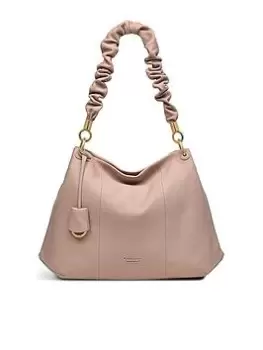 Radley Cuba Street Leather Ruffle Medium Ziptop Shoulder Bag - Prairie Pink