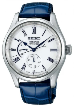 Seiko Presage Limited Edition Porcelain Dial Blue Leather Watch
