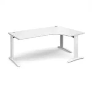 Office Desk Right Hand Corner Desk 1800mm White Top With White Frame 1200mm Depth TR10 TDER18WWH