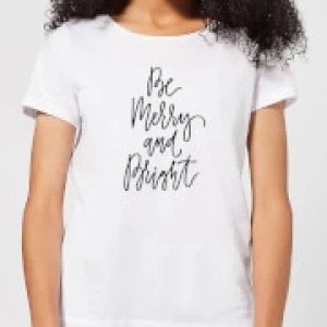 Be Merry and Bright Womens T-Shirt - White - 3XL