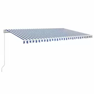 Vidaxl - Manual Retractable Awning 500x350cm Blue and White Blue