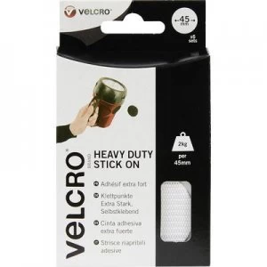 VELCRO VEL-EC60249 Hook-and-loop stick-on dots stick-on Hook and loop pad, Heavy duty (Ø) 45mm White 6 Pair