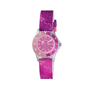 Tikkers Purple Silicone Strap Silver Case Space Watch TK0209