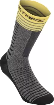 Alpinestars Drop 19 Socks, black-yellow Size M black-yellow, Size M