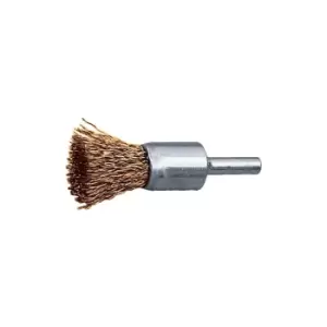 12MM Brass, Crimped Wire Flat End De-carbonising Brush - 30SWG