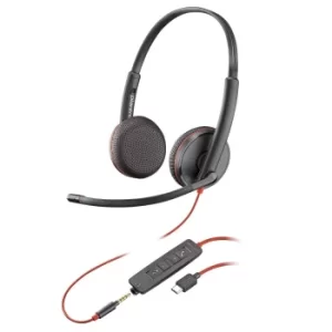 Plantronics Blackwire 3225 USB-C Stereo UC Corded Headset with 3.5mm Connection