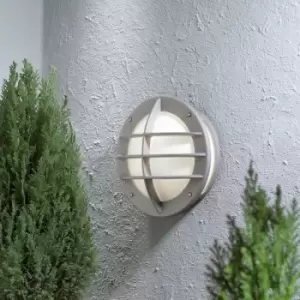Konstsmide Oden Outdoor Classic Bulkhead Aluminium Grey Wall Light, IP23