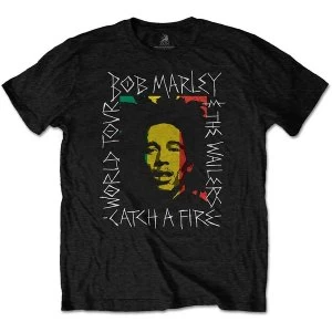 Bob Marley - Rasta Scratch Unisex X-Large T-Shirt - Black