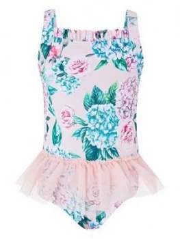Monsoon Baby Girls Ellie Tutu Swimsuit - Pale Pink, Size 12-18 Months