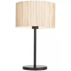 Endon Longshore Complete Table Lamp, Natural Seagrass, Matt Black
