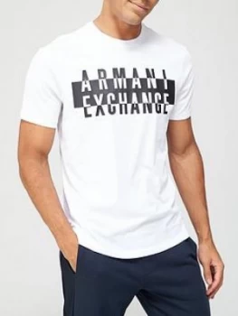Armani Exchange Raised Logo T-Shirt White Size L Men
