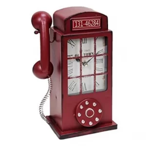 HOMETIME? Vintage Red Telephone Box Mantel Clock