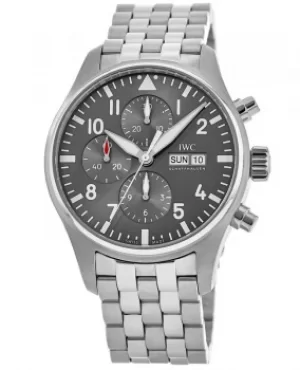 IWC Pilot's Chronograph Spitfire Grey Dial Steel Mens Watch IW377719 IW377719