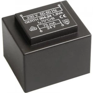 PCB mount transformer 1 x 230 V 1 x 15 V AC 1.80 VA 120 mA