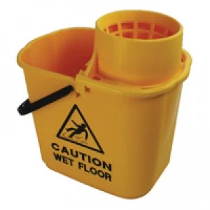 Contico 2Work Yellow Plastic Mop Bucket With Wringer 15 Litre 102946YL