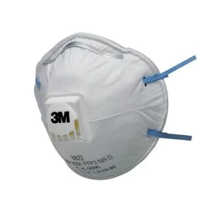 3M Respirator Valved FFP2 Classification White with Blue Straps Pack of 5