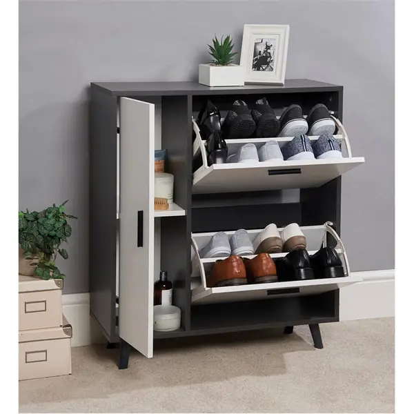 Greenhurst Shoe Storage Cabinet 86 x 75 x 29cm - Grey One Size