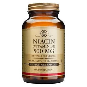 Solgar Niacin Vitamin B3 500 mg Vegetable Capsules 100 vegicaps
