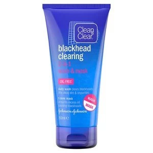 Clean and Clear 2 in 1 Blackhead Face Mask and Wash