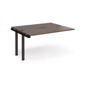 Bench Desk Add On Rectangular Desk 1400mm With Sliding Tops Walnut Tops With Black Frames 1200mm Depth Adapt