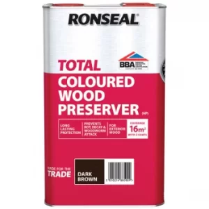 Ronseal 38590 Trade Total Wood Preserver Dark Brown 5 litre