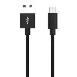 Ansmann USB cable USB 2.0 USB-A plug, USB Micro-B plug 2m Black Aluminium connector, TPE coating 1700-0077
