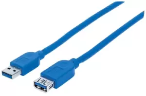 Manhattan USB-A to USB-A Extension Cable, 1m, Male to Female, 5...