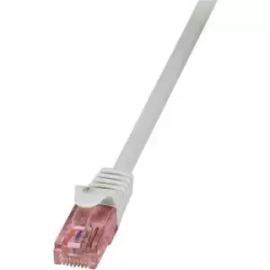 LogiLink CQ2032U RJ45 Network cable, patch cable CAT 6 U/UTP 1m Grey Flame-retardant, incl. detent