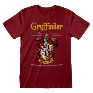 Harry Potter - Gryffindor Crest Team Quidditch Unisex Large T-Shirt - Red