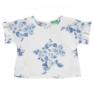 Benetton Floral T Shirt - White 88V