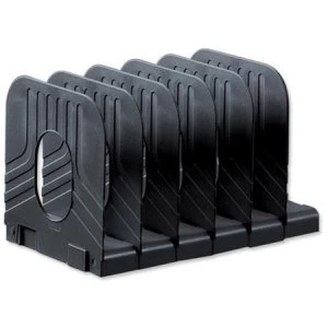 Avery 66ml Modular Extendable Book Rack with 6 Sections Black