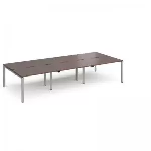 Adapt triple back to back desks 3600mm x 1600mm - silver frame and
