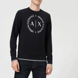 Armani Exchange Logo Crew Sweatshirt Black Size XL Men