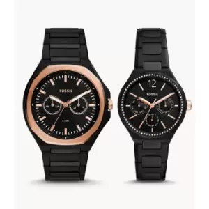 Fossil His And Her Multifunction Stainless Steel Watch - Black