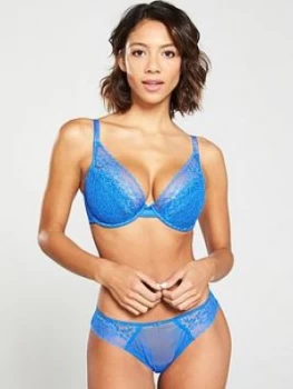 Cleo by Panache Everly High Apex Plunge Bra - Electric Blue, Electric Blue, Size 34Gg, Women