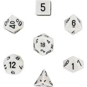 Chessex Opaque Poly 7 Dice Set: White/Black
