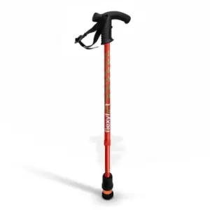 Flexyfoot Premium Derby Handle Walking Stick - Red - Telescopic
