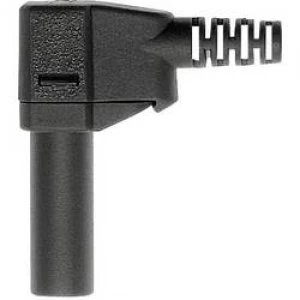 Straight blade safety plug Plug right angle Pin diameter 4mm Black