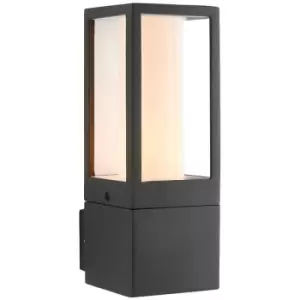 Saxby Lantern Outdoor Wall Lamp Textured Grey Paint IP44